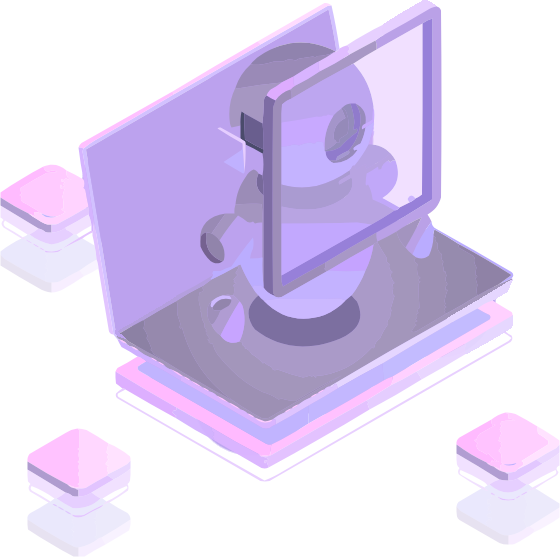 Firefly blue-purple 51914 (1)-svg illustration of a laptop with a webcam, AI, technology